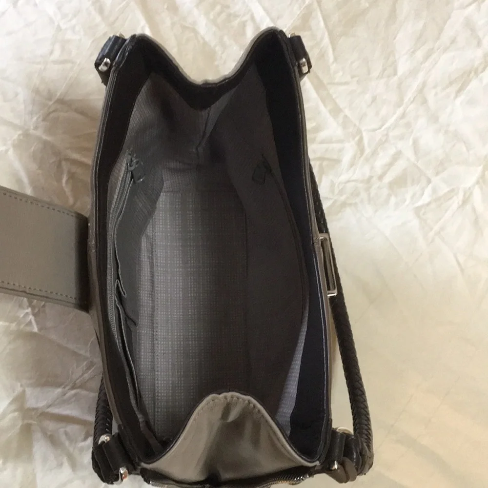 BRIGHTON | Leather Shoulder Bag With Leopard Print Calf Hair Detail